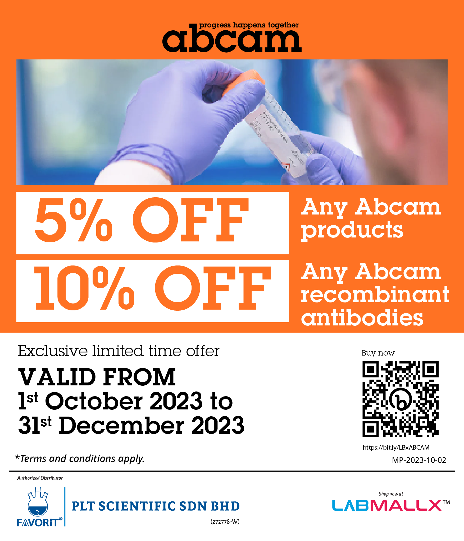 ABCAM: 5% off on Any Abcam Products & 10% off on any Abcam recombinant